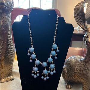 Charming Charlie Sky Blue Beaded Bib Necklace